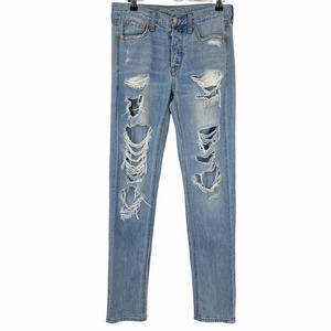 American Eagle Distressed Vintage Hi-Rise Skinny Jeans Size 4 X-Long